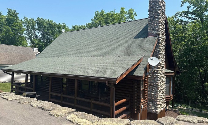The Galena Territory House | Log Home, game room/hot tub/firepit