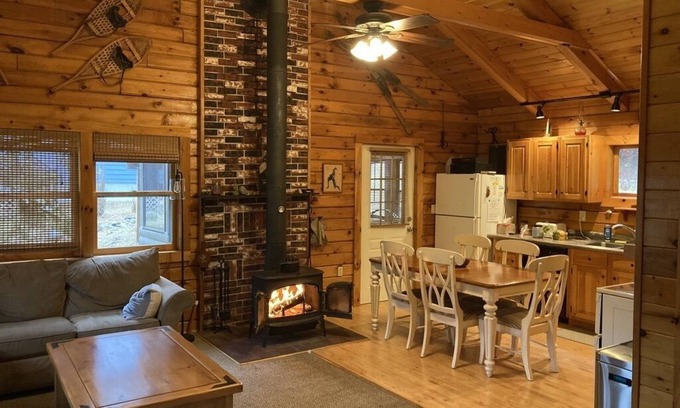 Chestertown Cabin | Loon Lake Log Cabin with canoe and kayaks, fire pit, and game room!
