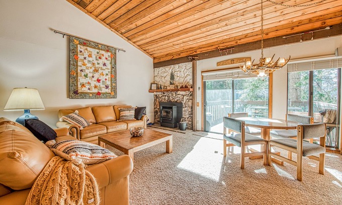 Lakeshore Condo | Lovely condo with free WiFi, pellet stove, large deck, & serene setting