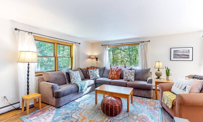 Pittsfield House | Lovely home close to hiking & skiing w/WiFi, firepit, balcony, wood stove, & W/D