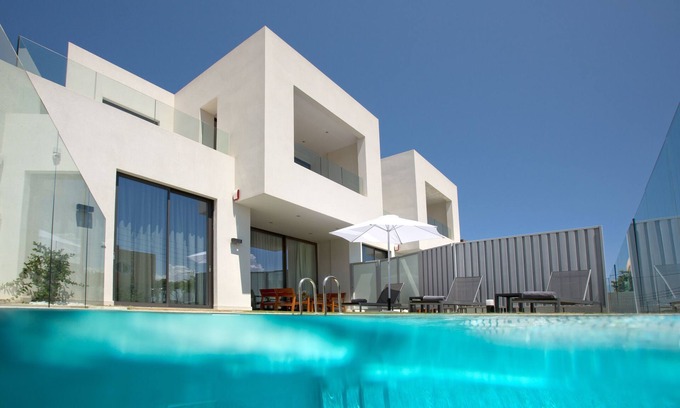 Kato Galatas Villa | Lux Villa private pool ★ Beach at 150mt ★ Sea View ★ 4 Bdr ★ 5 bathrooms