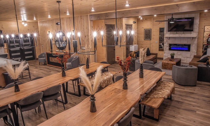Sevierville Cabin | Luxe 12-BR Cabin - Indoor Pool, Theater, Sleeps 36