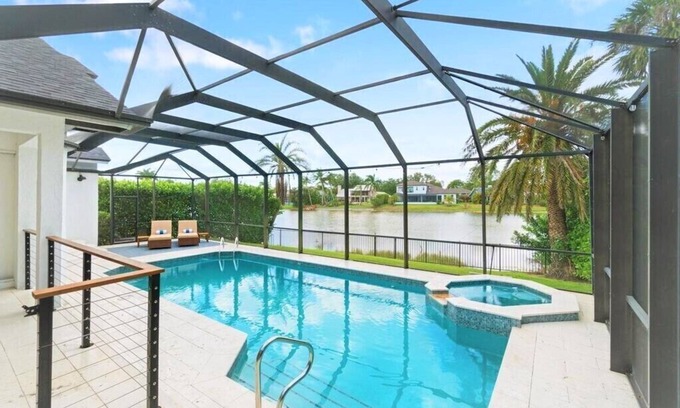 Palm River Estates House | LUXE Lakeside Living w/Pool & Spa, 3 Kings, Grill