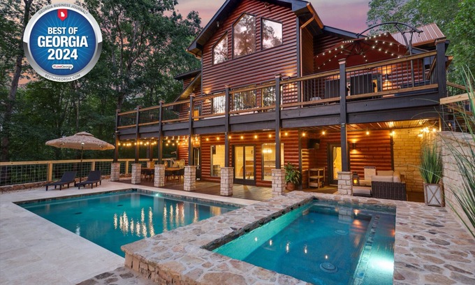 Morganton Cabin | Luxe Mountain Resort - Heated Pool & 12ft Hot Tub