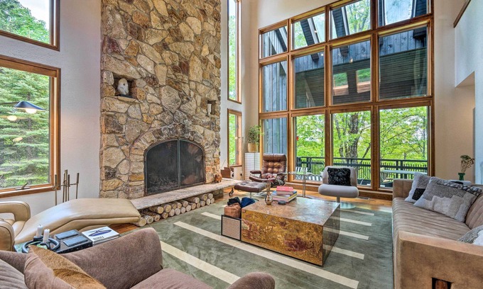 Plymouth House | Luxe Plymouth Chalet w/Indoor Pool & 3 Decks!