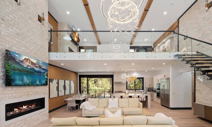 Eagle Mountain Estates Cabin | Luxurious 6 Bedroom Retreat! A/C! Oversized Swim Spa/Hot Tub! Newly Built! Outdoor Fire Pit & Seating! Sprawling Deck Space! Game & Entertainment Room!