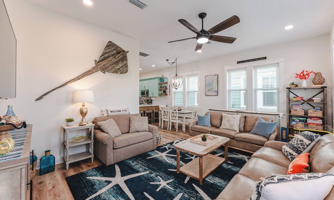 Waterside Village House | Luxurious House on the Canal, Pool, Hot Tub, steps to BEACH