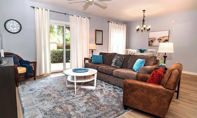 St. Augustine Condo | Luxury 1BR-ground floor unit-pool-hot tub-on site spa-fenced gated patio