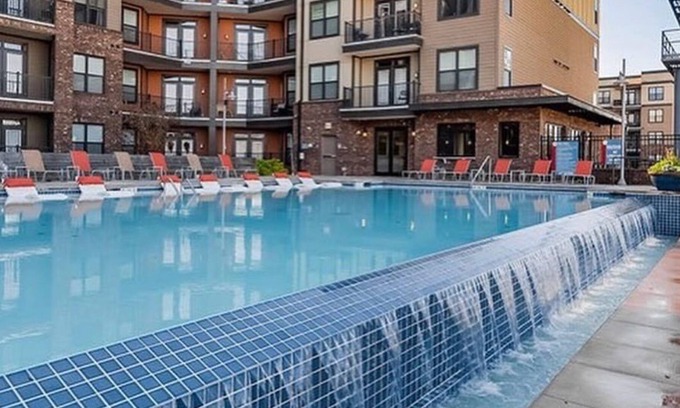 Lawrenceville Apartment | Luxury 2 Bedrooms Apartment with Large Balcony Overlooking Pool Action