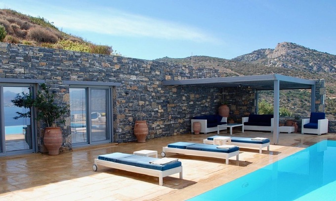 Istron Apartment | Luxury 2 person open plan apartment, private infinity pool, spectacular views