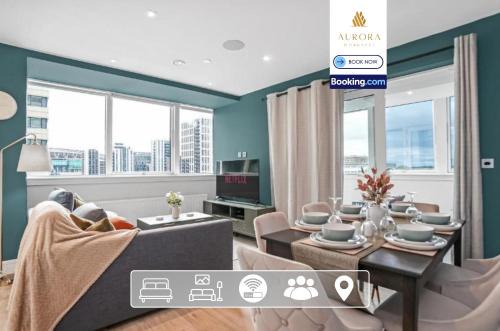Wembley Park Apartment | Luxury 3BDR Flat By Aurora WorkNest Short Lets & Serviced Accommodation London With Wi-Fi, Gym and Cinema
