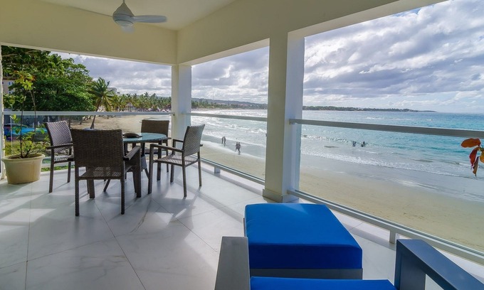Cabarete Apartment | Luxury 4BD Beachfront Condo with Amazing Sea Views, Pool, Central Location