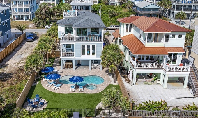 Butler Beach House | LUXURY 5BR OCEANFRONT, HEATED POOL, LARGE GAME ROOM, FIREPIT, ROOF DECK!