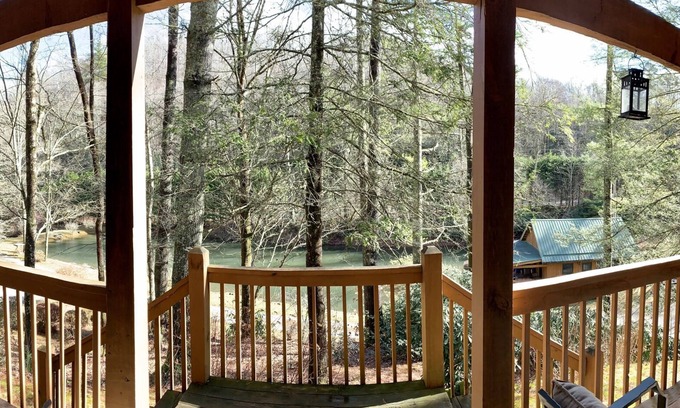 Brevard Cabin | Luxury Cabin Overlooking Large Trout Pond on Former Summer Camp. Come & Play