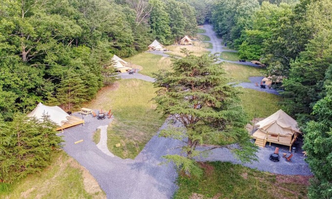 Great Cacapon RV Rental | Luxury Camping with King Bed - Cacapon Tent