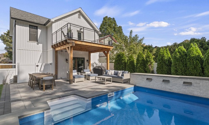 Saratoga Springs House | Luxury Charmer with Pool Walk to Town/Track