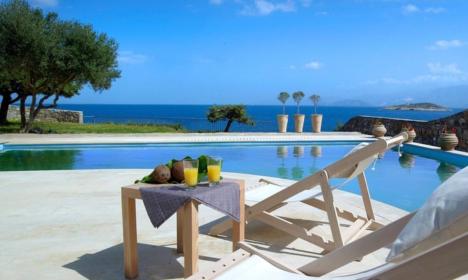 Agios Nikolaos Villa | Luxury Crete Villa | The Grand Villa | Private Pool | Sea View | 3 BDR |.