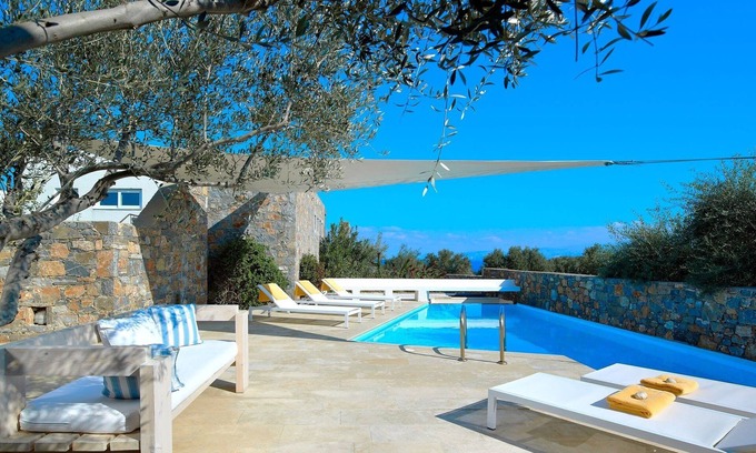 Agios Nikolaos Villa | Luxury Crete Villa | Olives House Villa | Private Pool | Sea View | 4 BDR |.