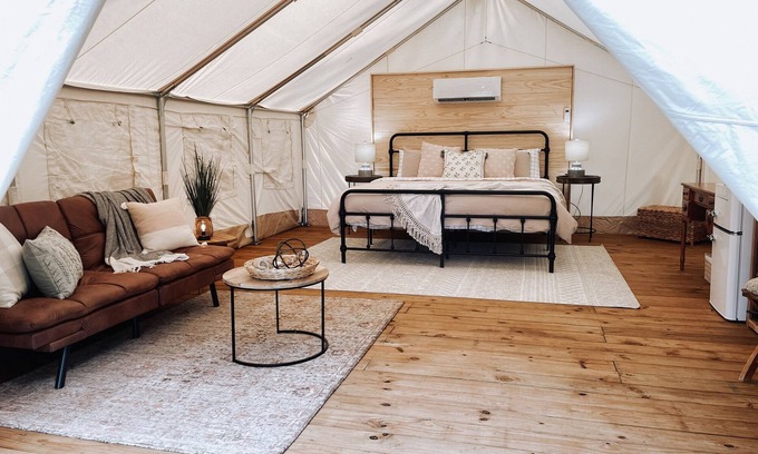 Mena Resort | Luxury Glamping tent in Ouachita Mountains