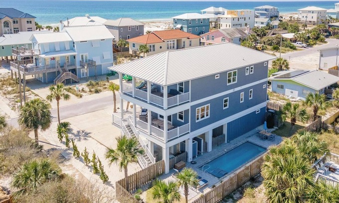 Villa Primera House | Luxury Gulf View Home with Private Pool! Steps to the beach!