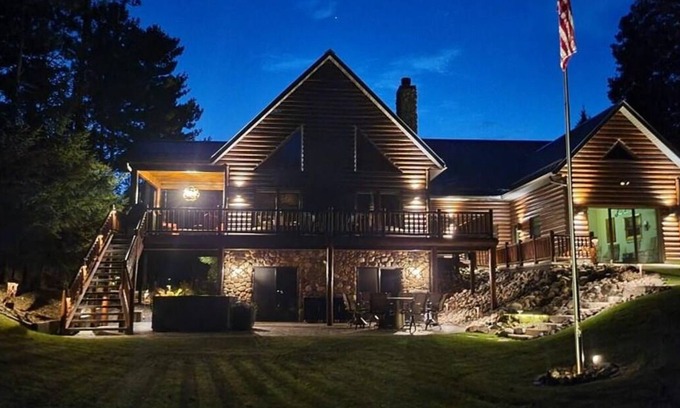 Chippewa Falls House | Luxury House on Lake Wissota w/Private Beach, Docks, Hot Tub, Fire Pit and More