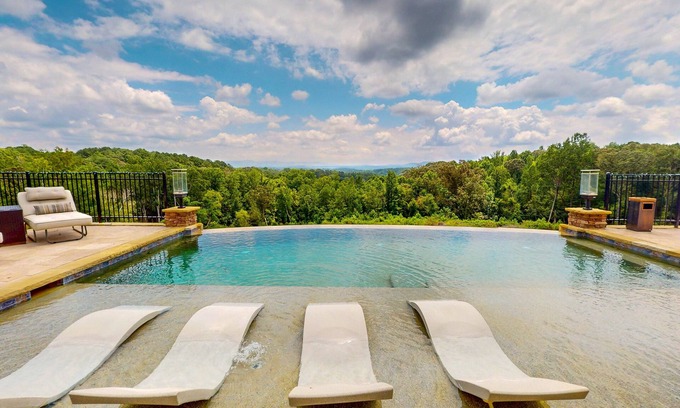 Talking Rock House | Luxury mountain compound with infinity pool, hot tub, fire pit & much more