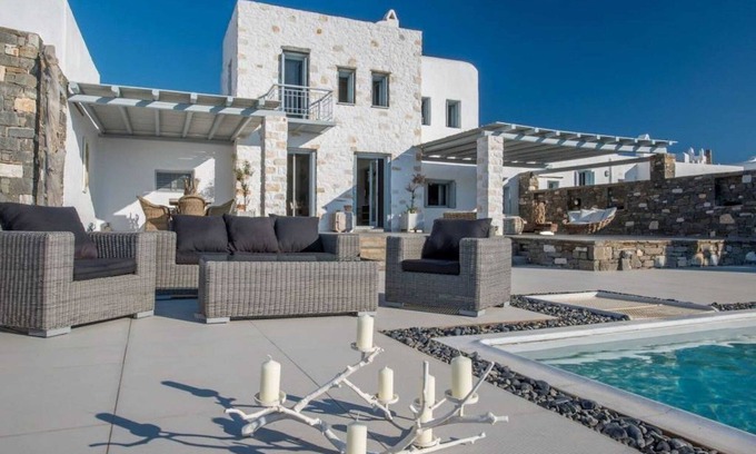 Chrissi Akti Villa | Luxury Paros Villas | De Luxe Villa | 4 Bedrooms | Astounding Sea View & Access.