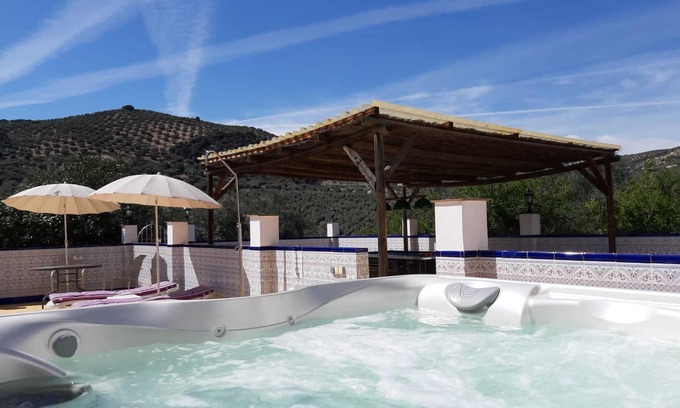 Iznajar Apartment | Luxury Poolside Apartment With Chlorine Free Pool , Hot Tub, Free Wifi,