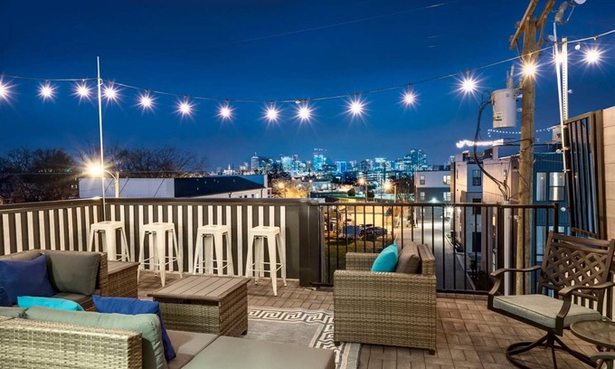 Nashville House | Luxury Townhome With Rooftop Deck Skyline Views