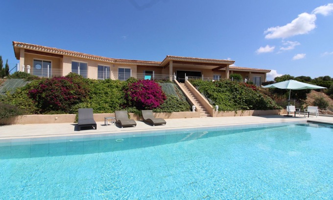 Serra-di-Ferro Villa | Magnificent villa heated swimming pool jacuzzi panoramic sea view 3km from the beach
