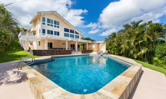 Hawaii Kai House | Mahina Kai: Large Tropical Modern Home w/Pool, Ocean/Koko Head Views, & A/C