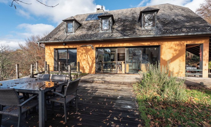 Bagneres-de-Bigorre House | Maison Paul, on the Hill in the Pyrenees with Mountain View, Private Terrace and Wi-Fi