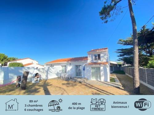 Bretignolles-sur-Mer House | Maison rénovée, jardin clos, à 300m de la mer - 6 couchages, WiFi, animaux admis - FR-1-231-205
