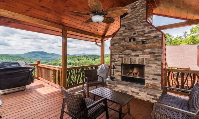 Morganton Cabin | Majestic-mountaintop cabin, hot tub, fireplaces.