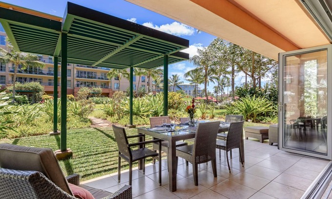 Honokowai Condo | Maui Resort Rentals: Honua Kai – 7 Bedroom Groundfloor Resort Residence, Over 4500 Combined Sq. Ft., Massive Lawn Area, Steps to Pools/Beach/B.B.Q.s
