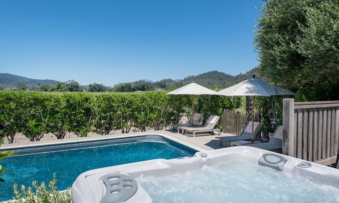 St. Helena Villa | Mediterranean Villa with Pool and Vineyard in St. Helena