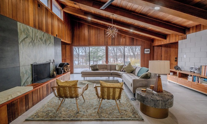 Friberg Cabin | Mid-Century Haven with Private Lakes and Endless Views