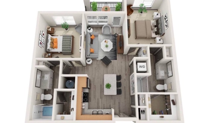 Downtown Apartment | Mins➞Downtown/Med District★2Beds★2Baths★Fully Stocked★24hr Gym★3TVs