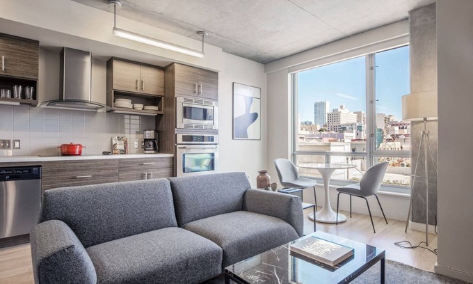 Downtown San Francisco Apartment | Mod Lower Nob Hill Studio w/City Views, Courtyard, CVS by Blueground