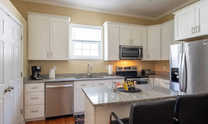 East Durham House | Modern 3-bedroom house, TV each room,big fence yard, Pet stay free, Lighted Deck