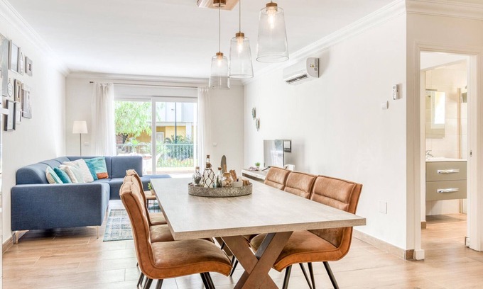 Estepona Apartment | Modern apartment in Estepona, ground floor with terrace and pool, close to port and beach