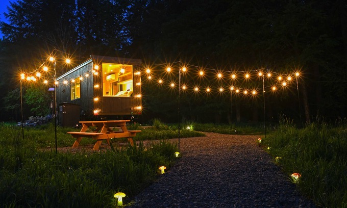 Jefferson House | Modern, Cozy, Romantic Tiny Home in the Woods! EV Fast Charging, WIFI, and More!