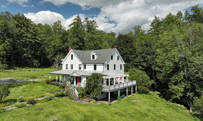 Narrowsburg House | Modern Farmhouse, large 50x20 salt water heated pool.