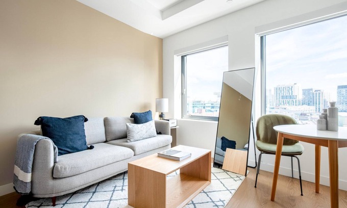 Fenway–Kenmore Apartment | Modern Fenway Studio w/W/D, Roof & Gym, nr Fenway Park, by Blueground