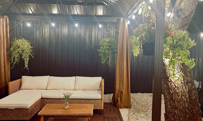 Homestead House | Modern mobile home with pool and private patio.