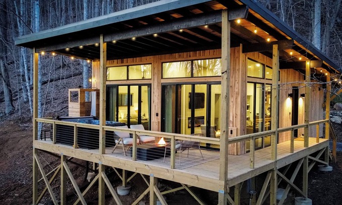 Mars Hill Cabin | Modern Scandinavian style cabin on mountain with 58 acres!