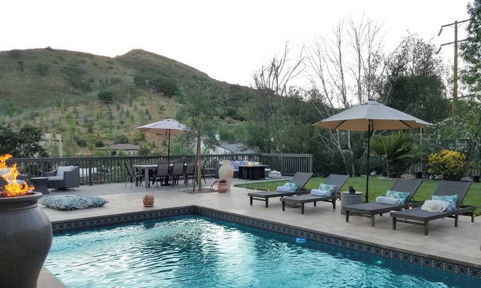 Agoura Hills House | Modern Spanish Home w/ pool and mountain views - 15 minutes from Malibu!