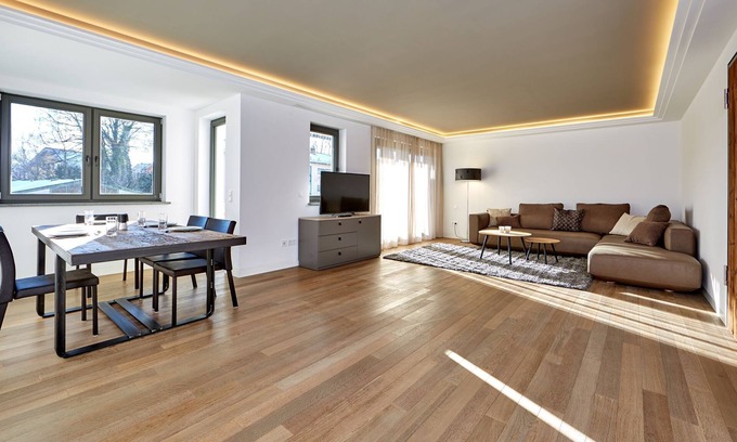 Murnau am Staffelsee Apartment | MODERN SUITE - 82sqm 1st floor - opt. 2 pers. - south-facing balcony, WLAN; NEW! SAUNA HOUSE!