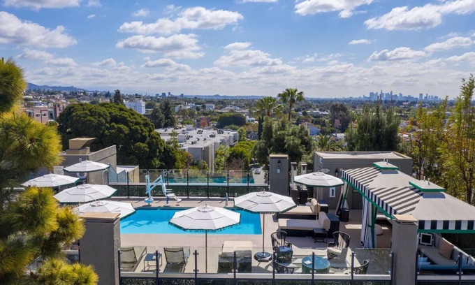 Norma Triangle Hotel | Modern Suite in Los Angeles! 3 Units, Striking City Views, Pool, Pet-friendly!