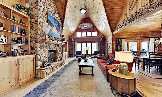 Brill Cabin | Modern & Upscale Executive Home On Long Lake - With that log cabin up north charm- Great fishing and swimming